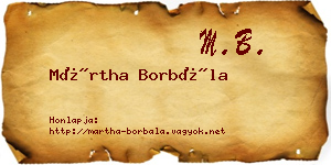 Mártha Borbála névjegykártya